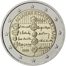 Austria € 2,00 (50th anniversary of the Austrian State Treaty)