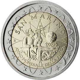 San Marino € 2,00 (World Year of Physics 2005)