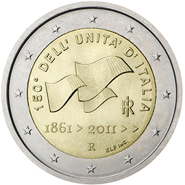 Italy € 2,00 (The 150th anniversary of the unification of Italy)