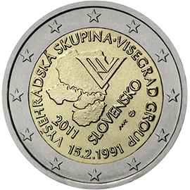 Slovakia € 2,00 (20th anniversary of the formation of the Visegrad Group)