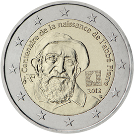 France € 2,00 (100th anniversary of the birth of Abbé Pierre, famous in France as protector of the poor)