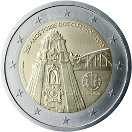 Portugal € 2,00 (The 250th anniversary of the construction of ‘Torre dos Clérigos’)