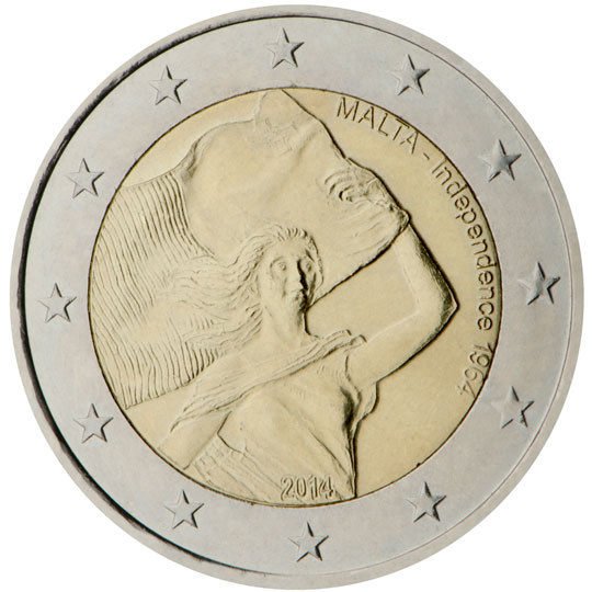 Malta € 2,00 (Malta Independence 1964)