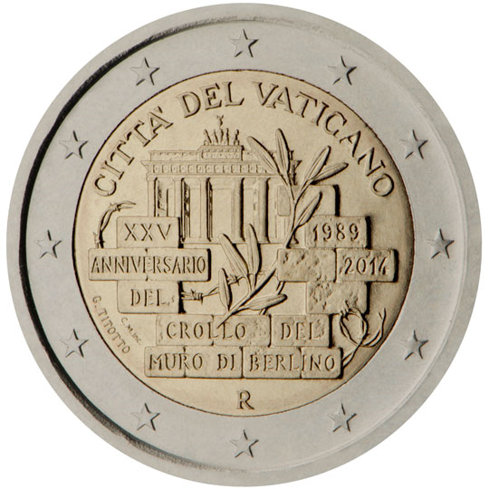 Vatican City € 2,00 (25th anniversary of the fall of the Berlin Wall)