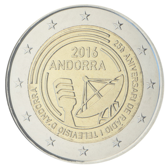 Andorra € 2,00 (25th anniversary of the Radio and Television of Andorra)