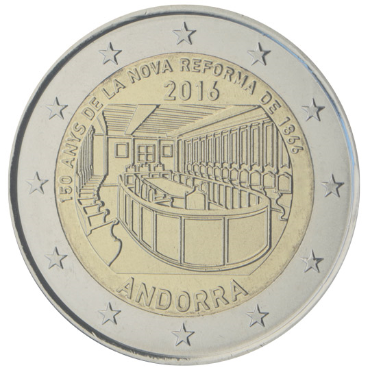 Andorra € 2,00 (150 years of the New Reform 1866)