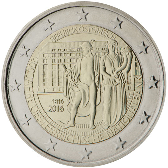 Austria € 2,00 (200 years of Oesterreichische Nationalbank)