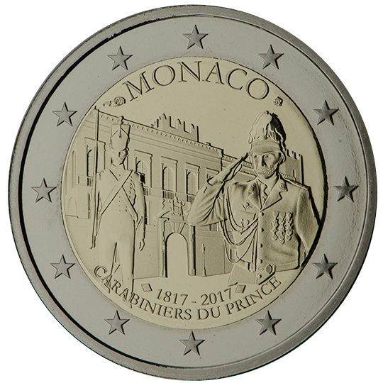 Monaco € 2,00 (Carabiniers du Prince (‘Carabiniers’ of the Prince))