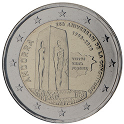 Andorra € 2,00 (25th anniversary of the Andorran Constitution)