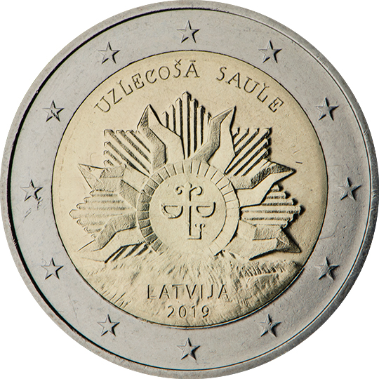 Latvia € 2,00 (The rising sun)