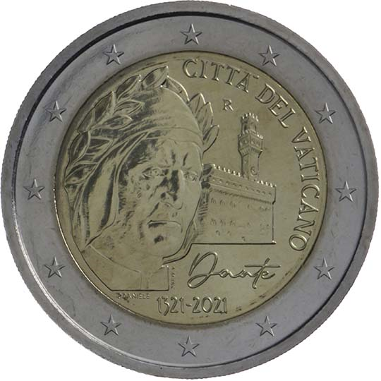 Vatican City € 2,00 (The 700th anniversary of the death of Dante Alighieri)