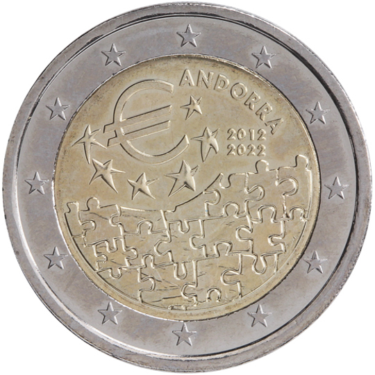 Andorra € 2,00 (10 years of the entry into force of the Monetary Agreement between Andorra and the European Union)