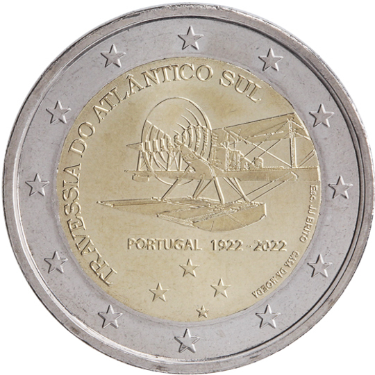 Portugal € 2,00 (The 100th anniversary of the crossing the South Atlantic Ocean by air, achieved in 1922 by Gago Coutinho and Sacadura Cabral)