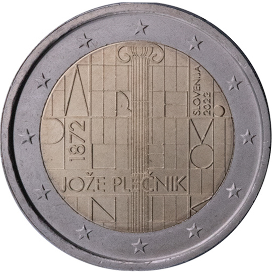 Slovenia € 2,00 (The 150th anniversary of the birth of architect Jože Plečnik)