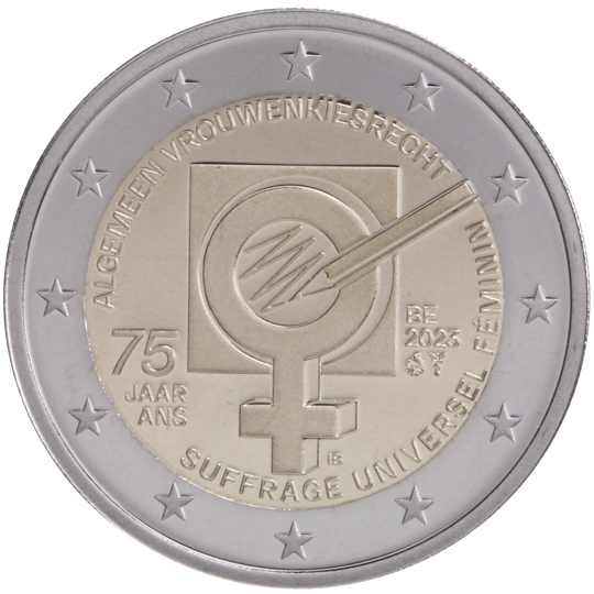 Belgium € 2,00 (The 75th anniversary of the national suffrage for women in Belgium)