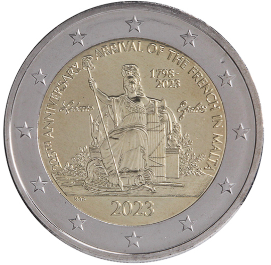 Malta € 2,00 (The arrival of the French in Malta in 1798)