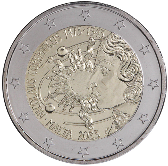 Malta € 2,00 (The 550th anniversary of the birth of Nicolaus Copernicus)