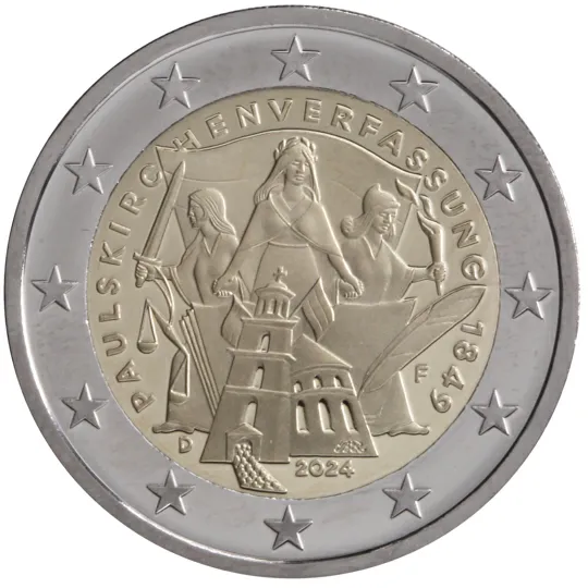 Germany € 2,00 (The 175th anniversary of the Frankfurt Constitution (also known as the St Paul’s Church Constitution, which was the first attempt to create a unified German nation state.))