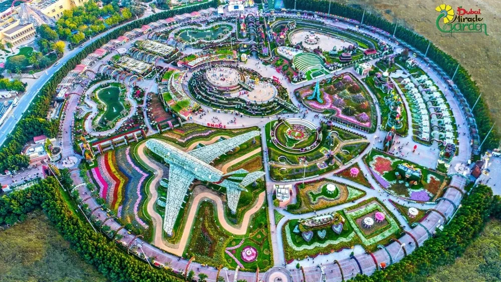 Dubai miracle garden aerial view 1