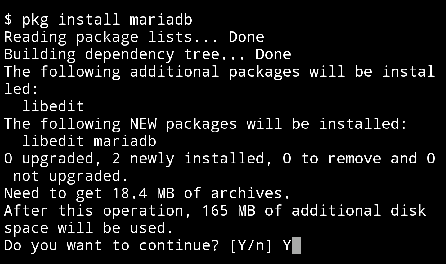 step 1 - install MariaDB