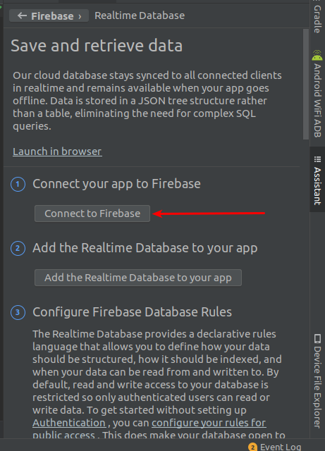 Setup Firebase - connect firebase