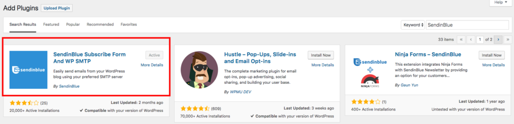 tải plugin wordpress newsletter từ sendinblue