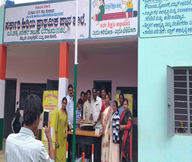 Distribution of 100 Exam Pads and 200 Pen Set at Jayabharathi high School, Attibele photo 5