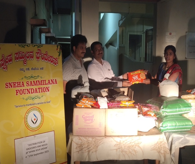Distribution Of Groceries at Sipani Seva Sandan, Marsur photo 8