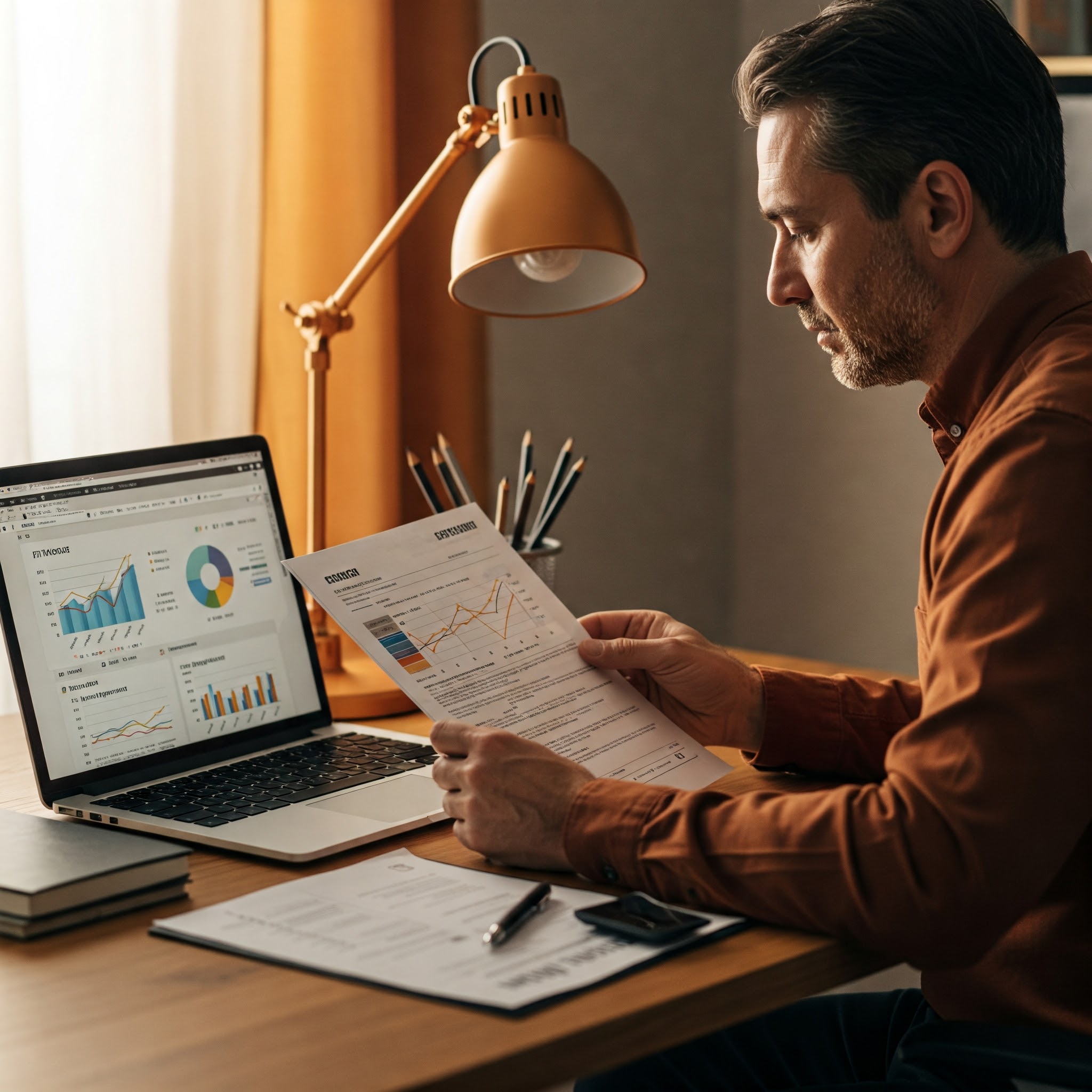 Person reviewing mortgage documents