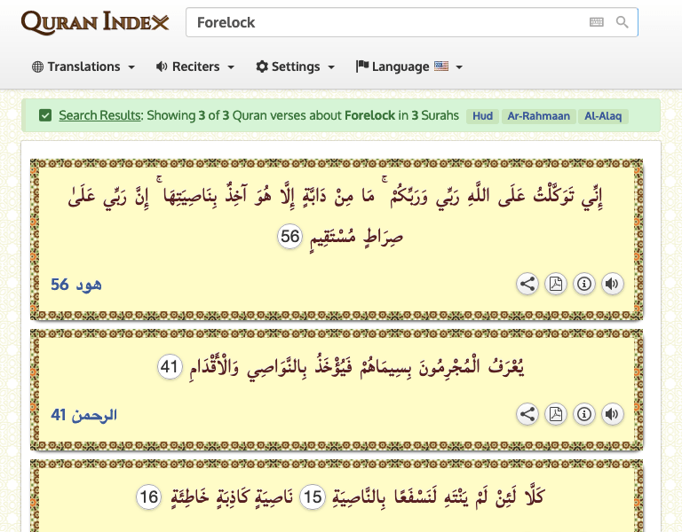 search-forelock-topic-in-quran-surahs-verses-and-islam-quran-index