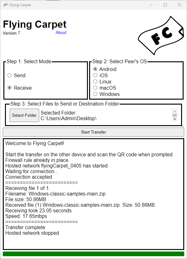 Picture demonstration of the Windows version