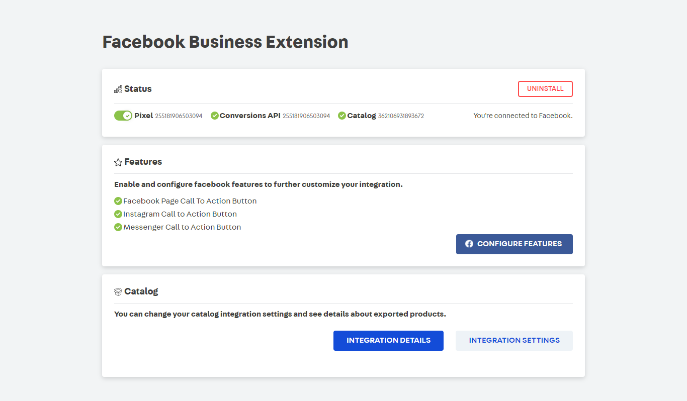 {"base64":"  ","img":{"width":1366,"height":798,"type":"png","mime":"image/png","wUnits":"px","hUnits":"px","length":90651,"url":"https://raw.githubusercontent.com/vtexdocs/help-center-content/refs/heads/main/docs/en/tracks/marketplace/integration-with-facebook-business-extension/interface-da-integracao-configurada_1.png"}}