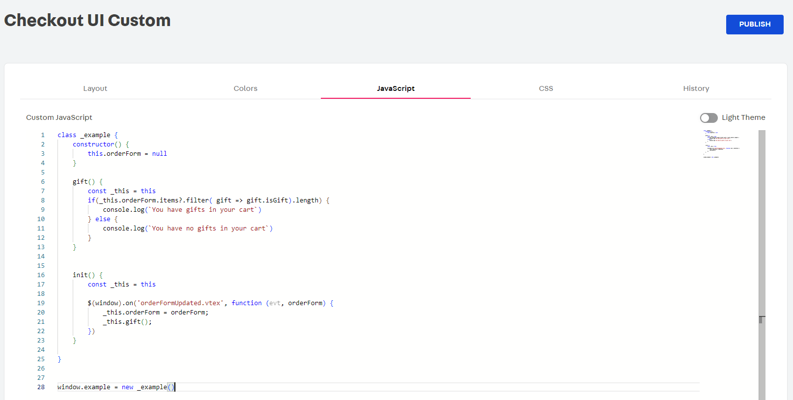 {"base64":"  ","img":{"width":1614,"height":814,"type":"png","mime":"image/png","wUnits":"px","hUnits":"px","length":44879,"url":"https://cdn.statically.io/gh/vtexdocs/help-center-content/refs/heads/main/docs/en/tutorials/checkout/checkout-settings/how-to-customize-the-checkout-ui-custom-in-the-admin_2.png"}}