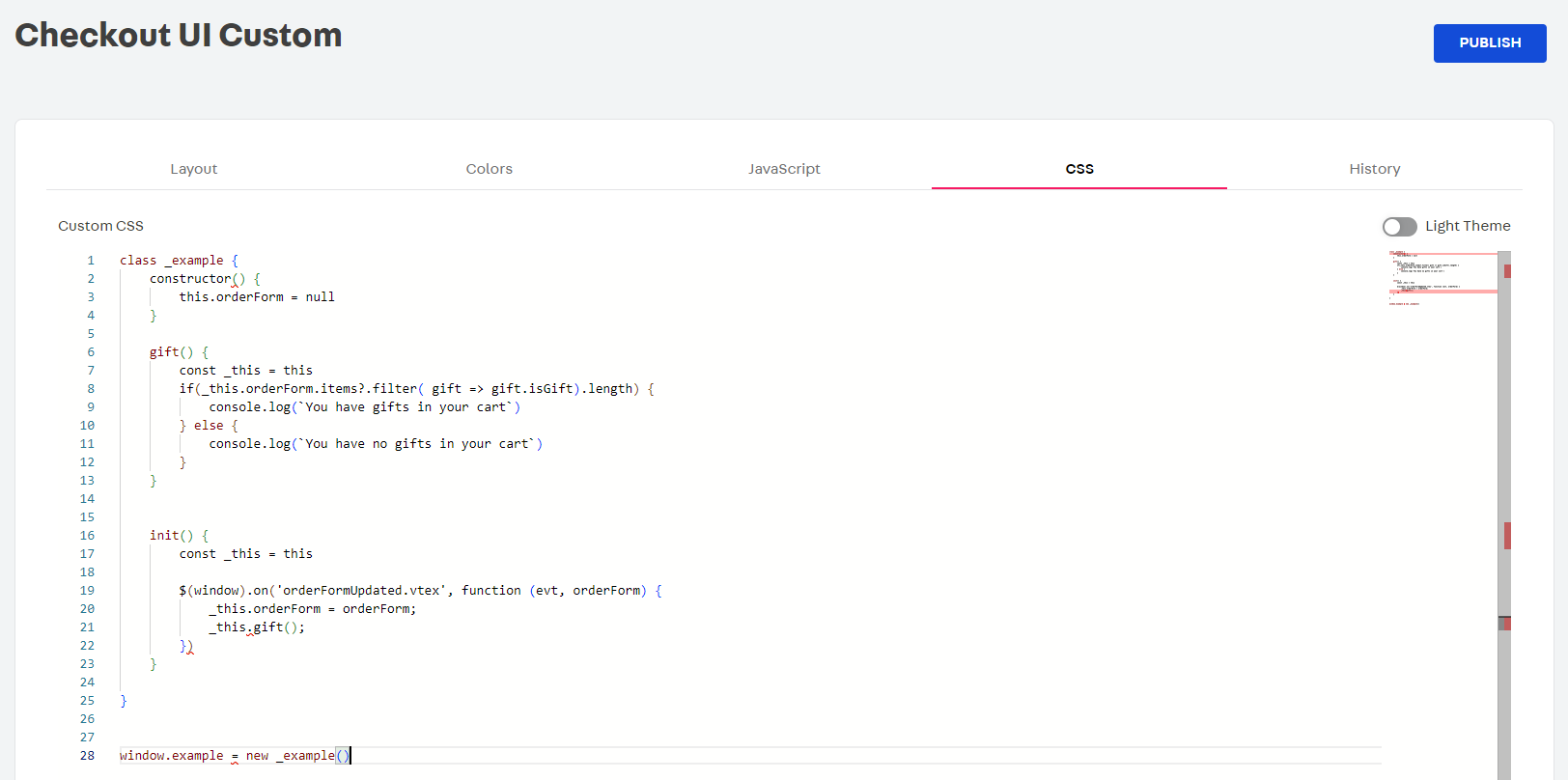{"base64":"  ","img":{"width":1624,"height":808,"type":"png","mime":"image/png","wUnits":"px","hUnits":"px","length":44153,"url":"https://cdn.statically.io/gh/vtexdocs/help-center-content/refs/heads/main/docs/en/tutorials/checkout/checkout-settings/how-to-customize-the-checkout-ui-custom-in-the-admin_3.png"}}