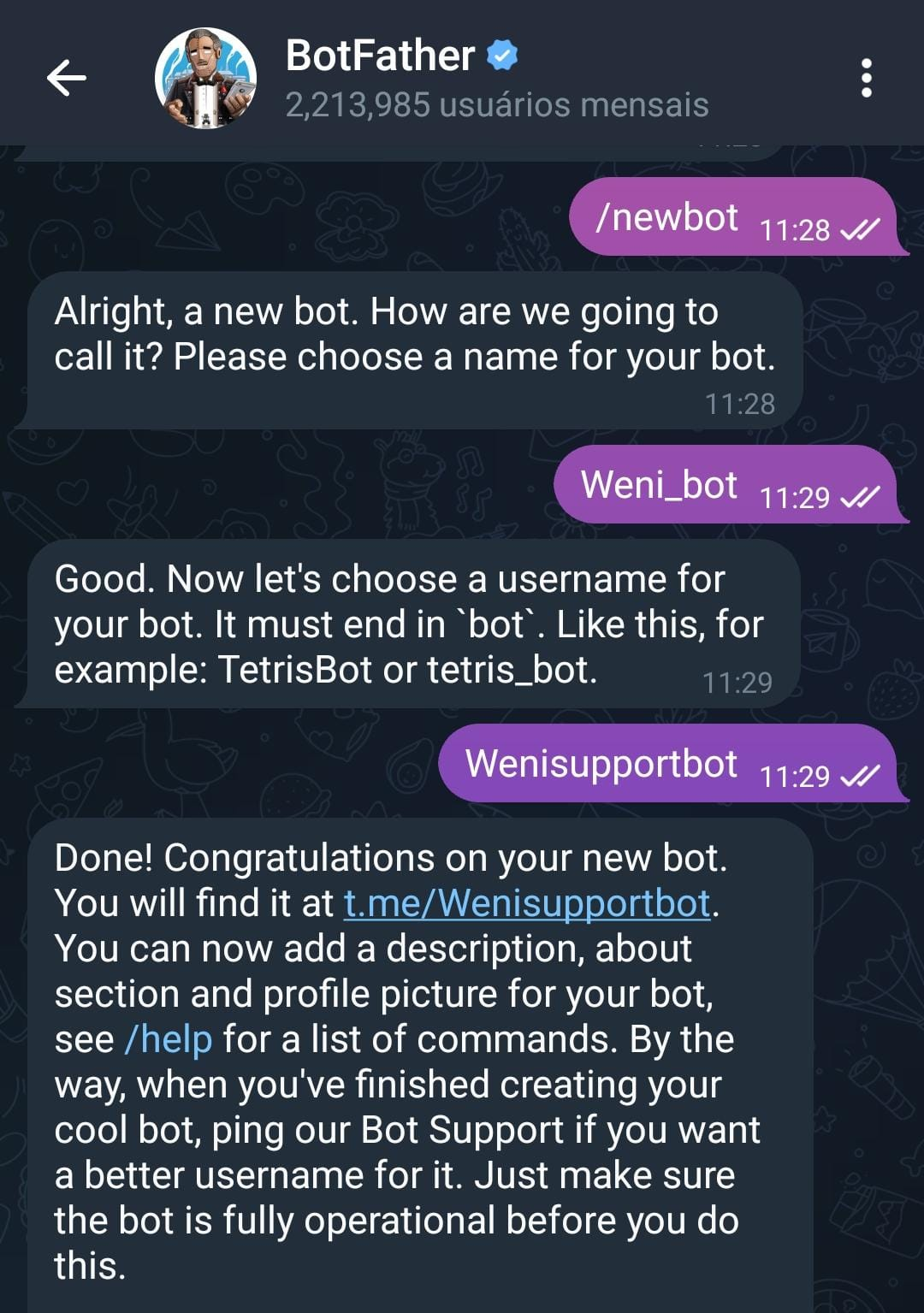 {"base64":"  ","img":{"width":1080,"height":1535,"type":"png","mime":"image/png","wUnits":"px","hUnits":"px","length":1408129,"url":"https://cdn.statically.io/gh/vtexdocs/help-center-content/refs/heads/main/docs/en/tutorials/weni-by-vtex/integrations/adding-a-telegram-channel_2.png"}}