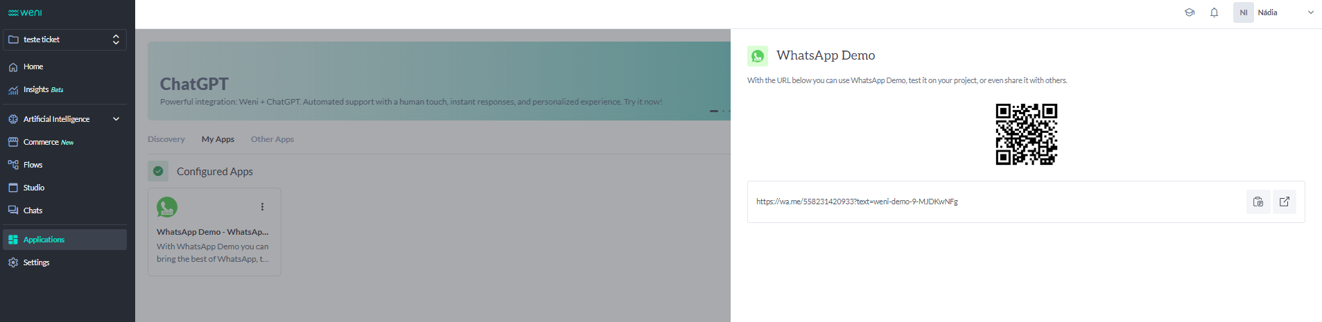 {"base64":"  ","img":{"width":1907,"height":465,"type":"png","mime":"image/png","wUnits":"px","hUnits":"px","length":100347,"url":"https://cdn.statically.io/gh/vtexdocs/help-center-content/refs/heads/main/docs/en/tutorials/weni-by-vtex/integrations/how-to-create-a-channel-with-whatsapp-demo_2.png"}}