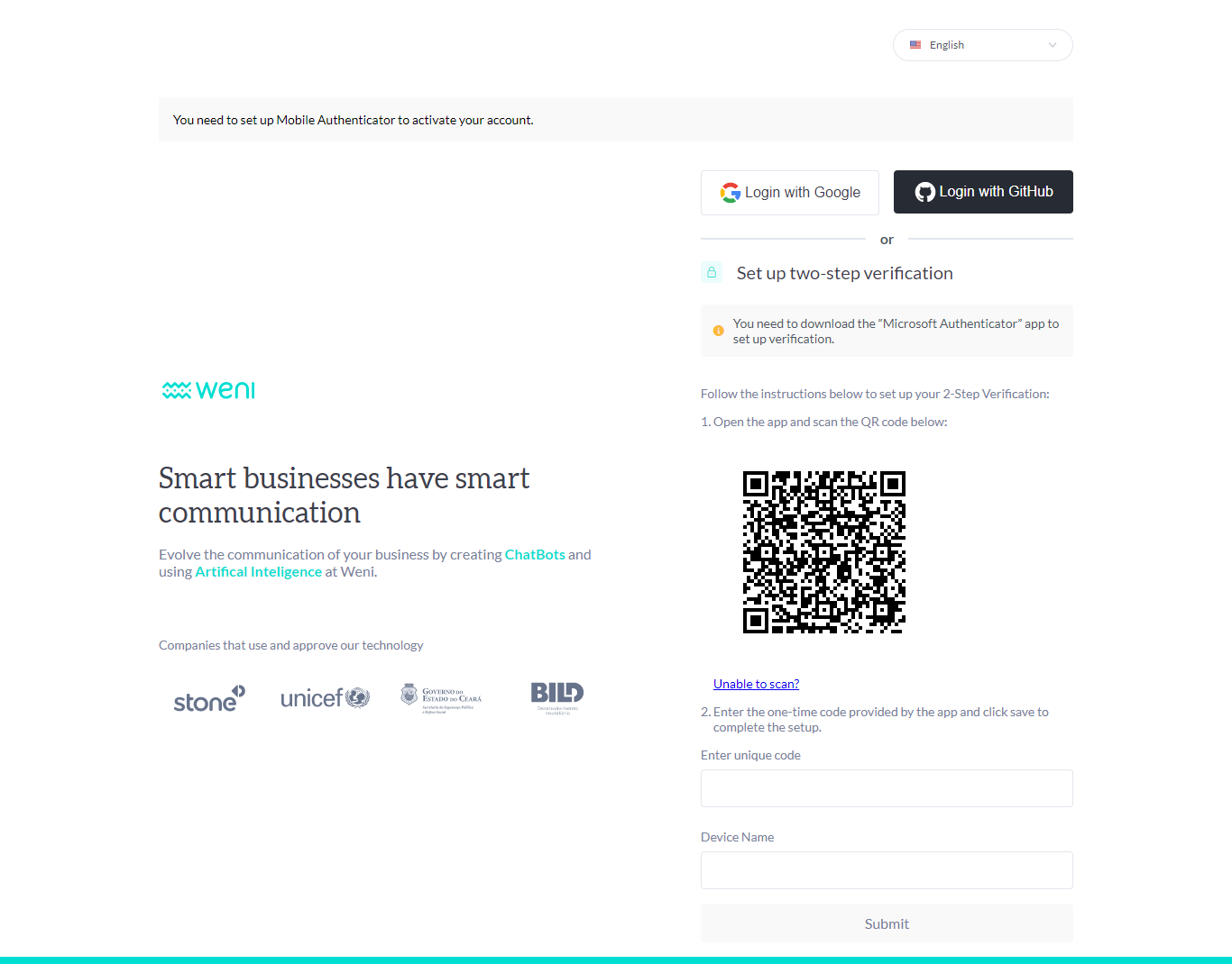 {"base64":"  ","img":{"width":1366,"height":1070,"type":"png","mime":"image/png","wUnits":"px","hUnits":"px","length":99172,"url":"https://cdn.statically.io/gh/vtexdocs/help-center-content/refs/heads/main/docs/en/tutorials/weni-by-vtex/weni-by-vtex-overview/invalid-authentication-code_4.png"}}