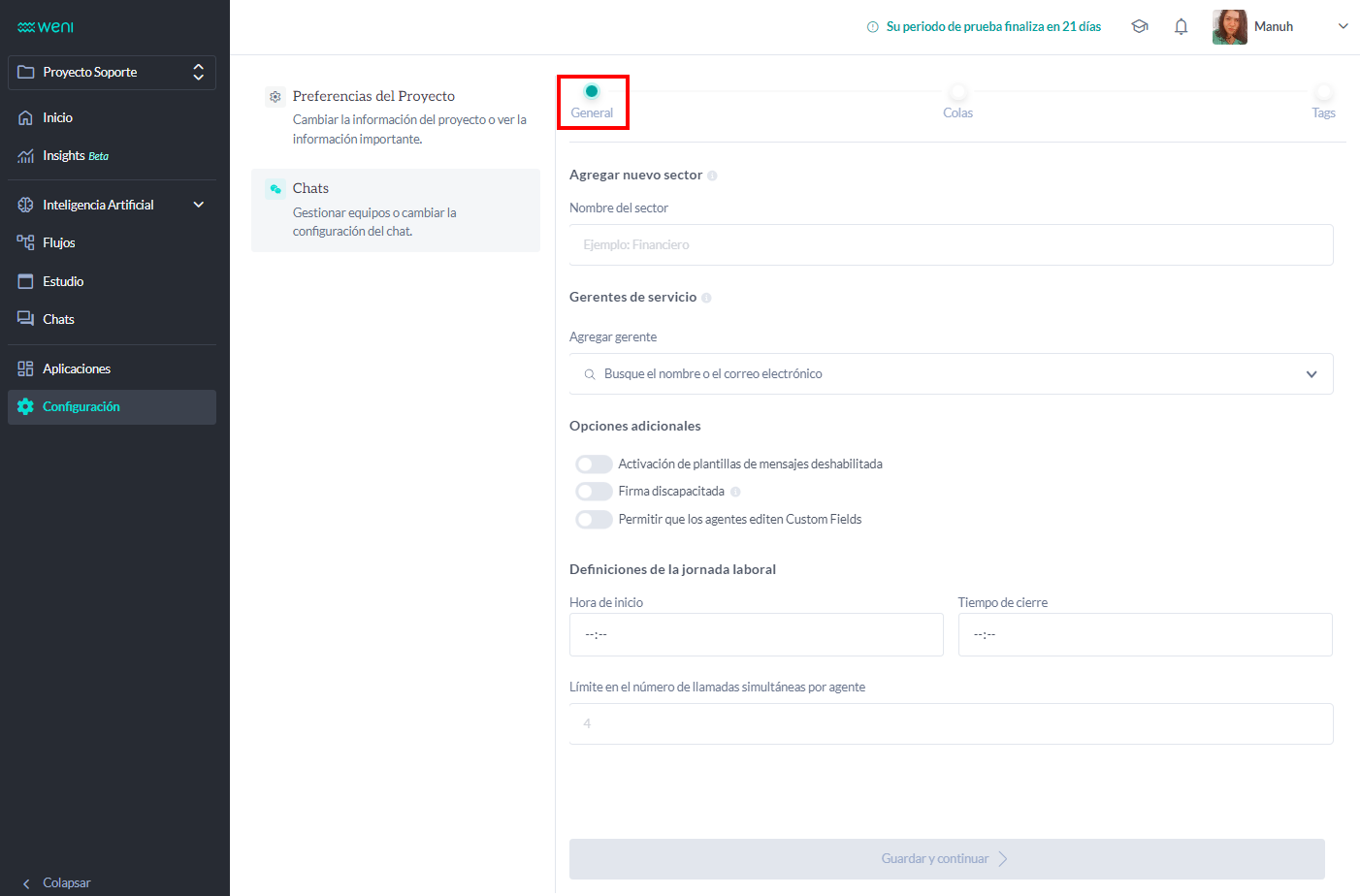 {"base64":"  ","img":{"width":1402,"height":924,"type":"png","mime":"image/png","wUnits":"px","hUnits":"px","length":83714,"url":"https://cdn.statically.io/gh/vtexdocs/help-center-content/refs/heads/main/docs/es/tutorials/weni-by-vtex/configuraciones-weni/weni-chats-configurando-el-atencion-humana_2.png"}}