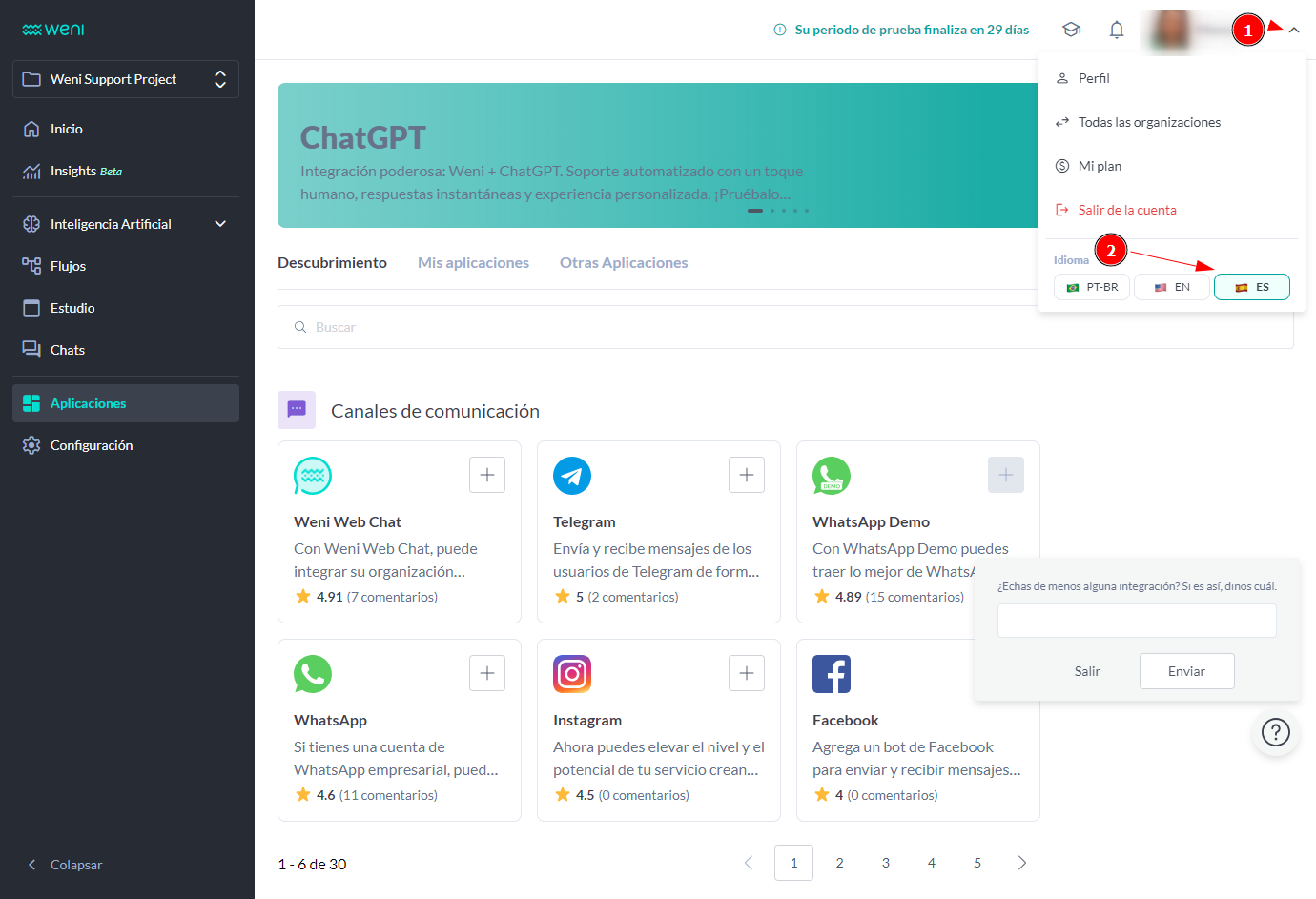 {"base64":"","img":{"src":"https://cdn.statically.io/gh/vtexdocs/help-center-content/refs/heads/main/docs/es/tutorials/weni-by-vtex/visión-de-conjunto-de-weni-by-vtex/cambiando-el-idioma-de-la-plataforma_2.png","width":800,"height":600,"type":"image/png"}}