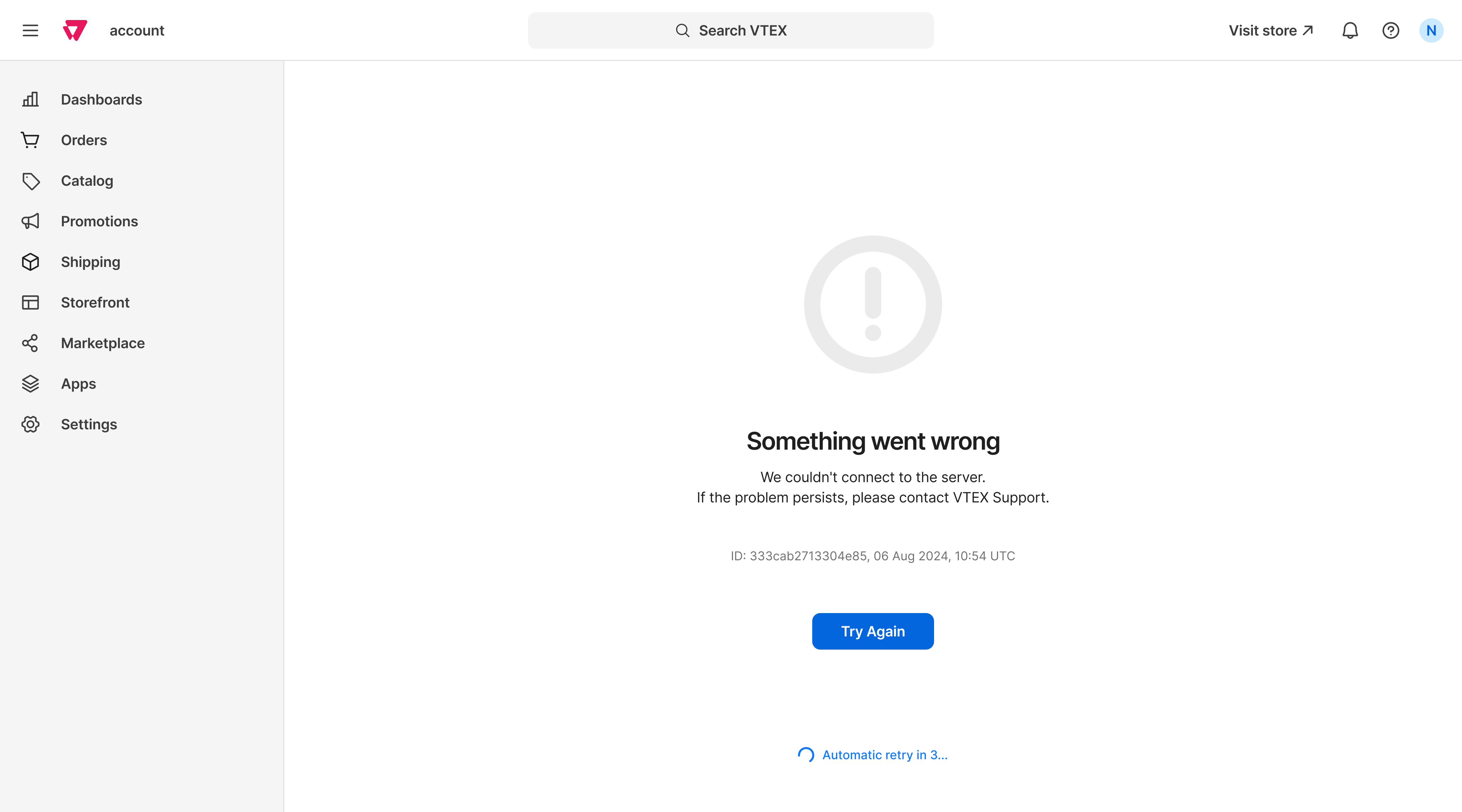 {"base64":"  ","img":{"width":4320,"height":2400,"type":"png","mime":"image/png","wUnits":"px","hUnits":"px","length":157966,"url":"https://raw.githubusercontent.com/vtexdocs/help-center-content/refs/heads/main/docs/pt/announcements/2024/outubro/2024-10-25-nova-tela-de-erro-no-admin_1.png"}}
