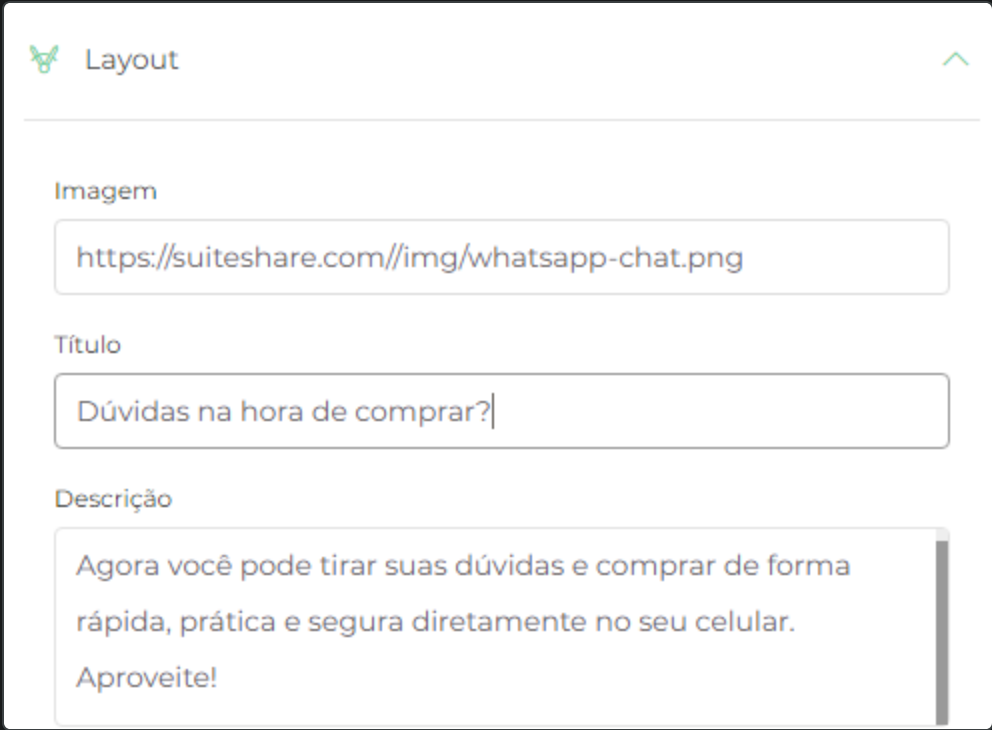 {"base64":"  ","img":{"width":992,"height":730,"type":"png","mime":"image/png","wUnits":"px","hUnits":"px","length":133396,"url":"https://cdn.statically.io/gh/vtexdocs/help-center-content/refs/heads/main/docs/pt/tutorials/conversational-commerce/vtex-assisted-sales-suiteshare/call-to-action-suiteshare_5.png"}}