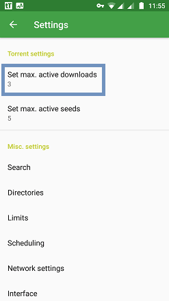 set maximum active downloads