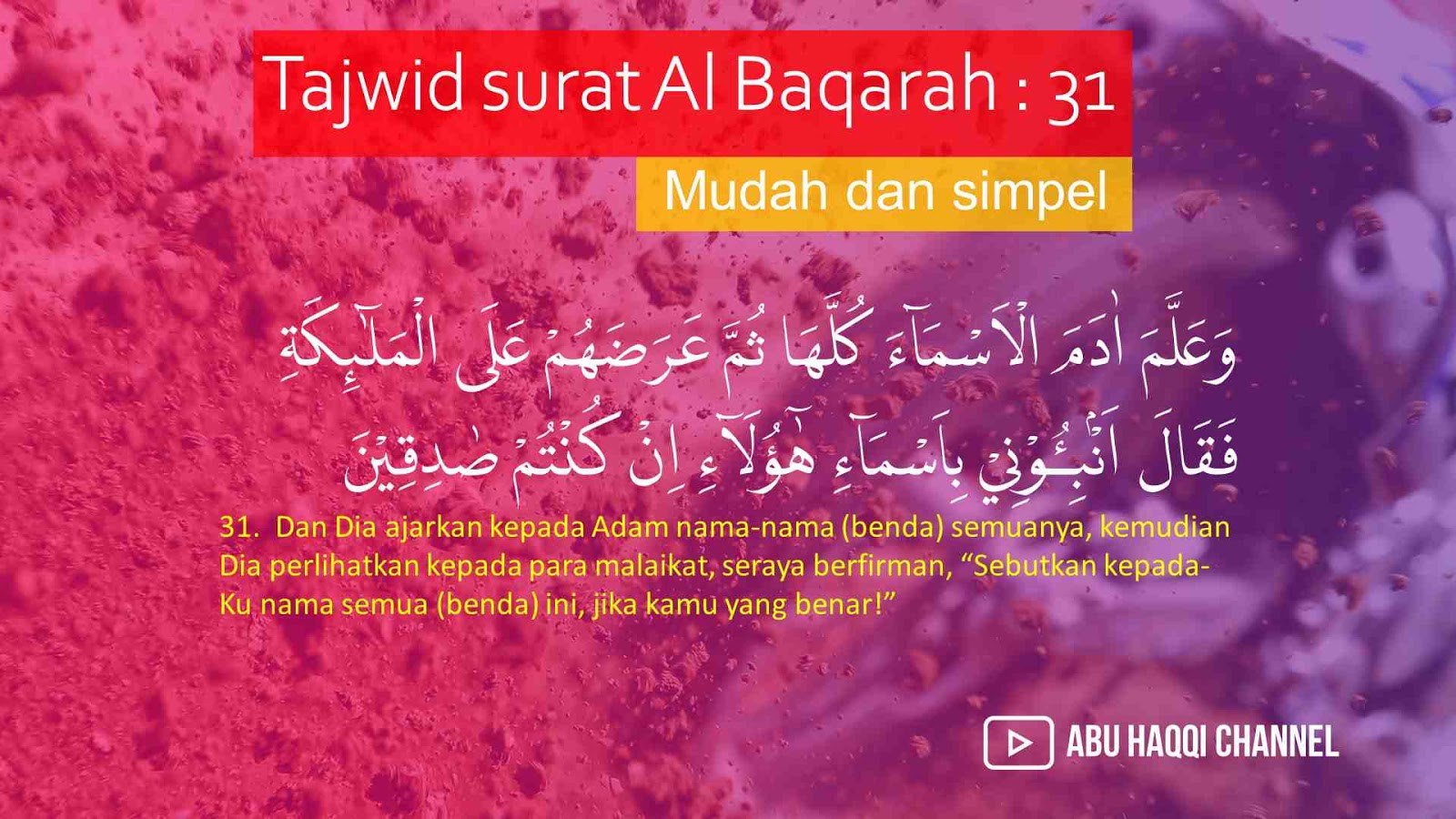 Tajwid Surat Al Baqarah Ayat 31