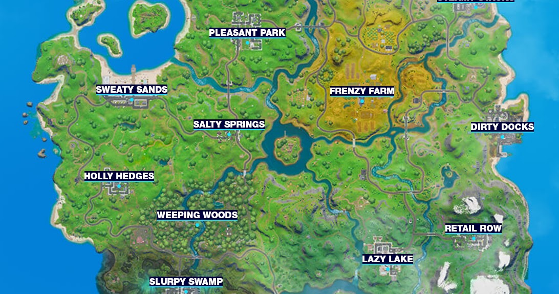 New Fortnite Map Chapter 2 With Names