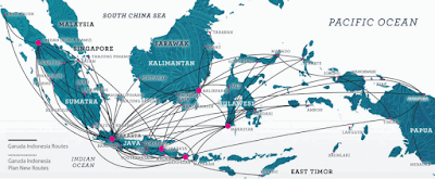 peta jalur penerbangan antarpulau di Indonesia www.simplenews.me
