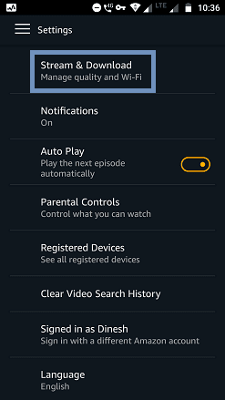 stream and download settings