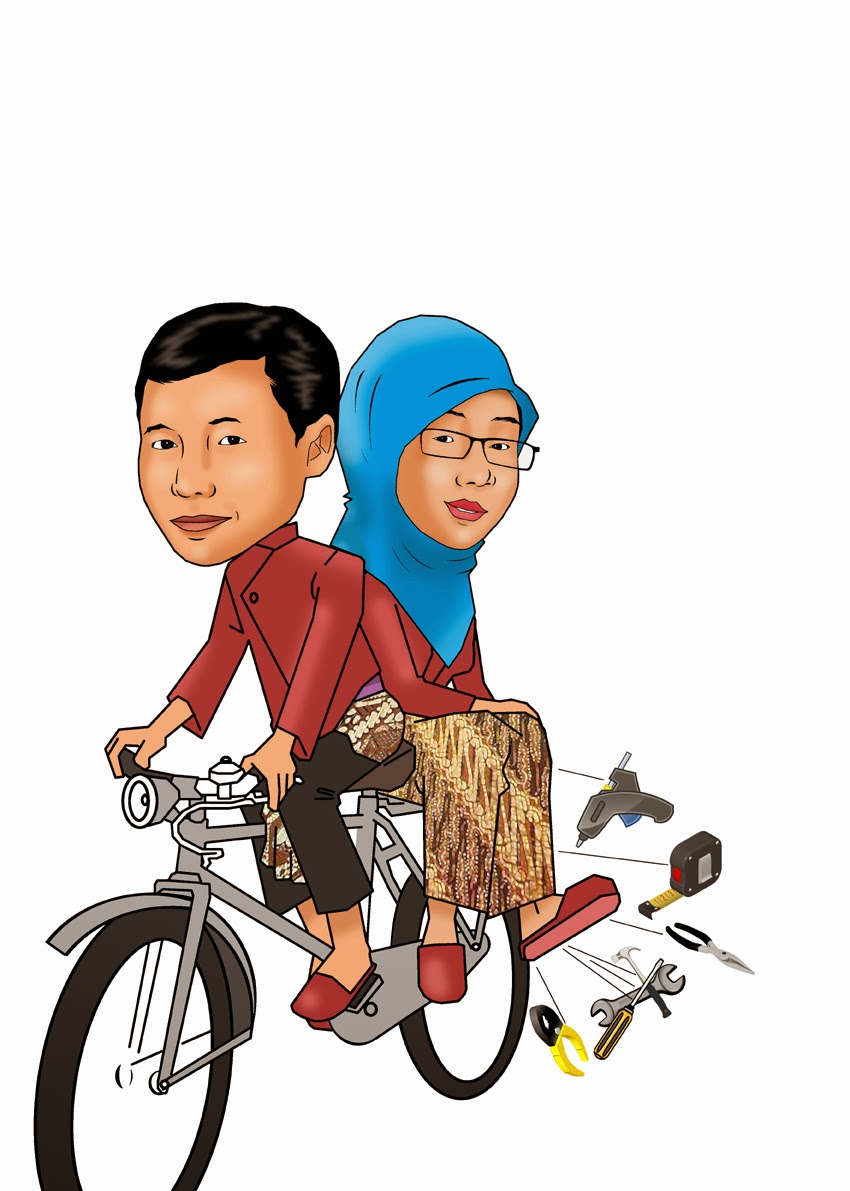 Karikatur Orang Naik Sepeda