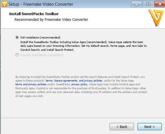 Bundled Software During Installation of Freemake Video Converter
