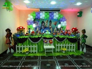Decoração para festa de aniversário tradicional luxo de tecido - pano -  tinker Bell - Barra -RJ