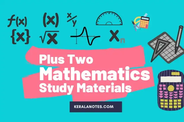 Plus Two Math's Study Notes PDF download |  Kerala Notes
